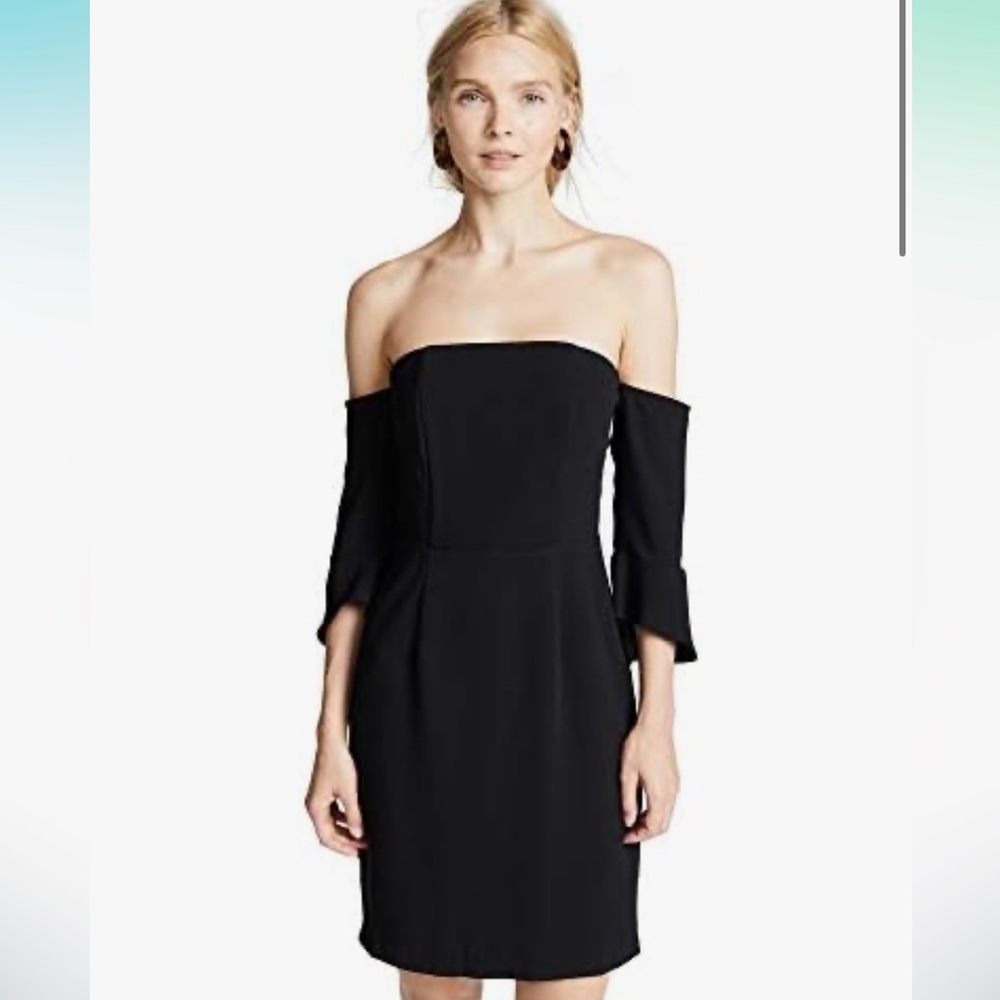 NWT Cupcakes & Cashmere Off the Shoulder Black Cocktail Dress